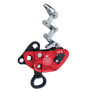 ISC REFLEX Mechanical Hitch Seilgerät Schwarz/Rot für Baumpflege und SRT-Klettern