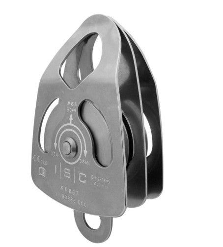 Prusikrolle – große Doppelrolle mit Riemenscheibe – 50 kN/70 kN
