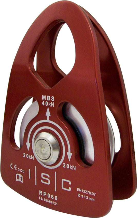 ISC RP060 kleine Prusik-Einzelrolle aus Aluminium, rot
